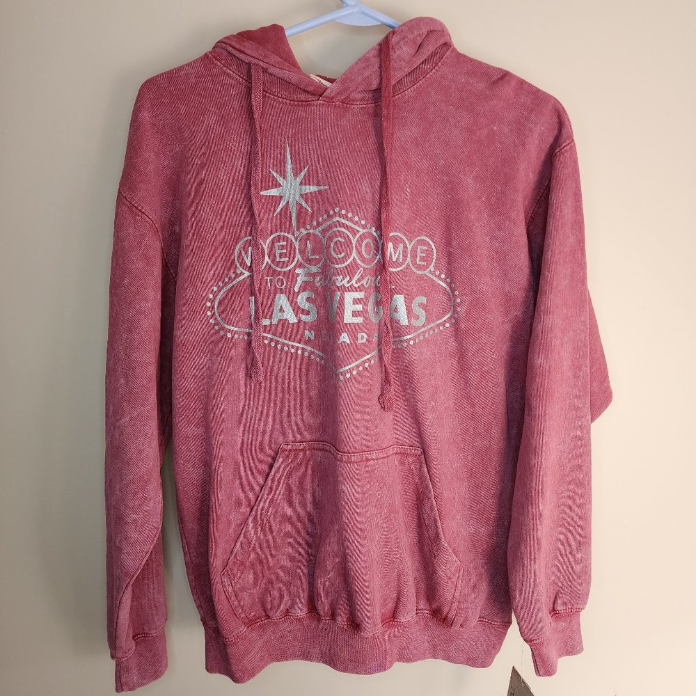 Women's Rose Colored Hoodie/Sweatshirt - Las Vegas - Size Small